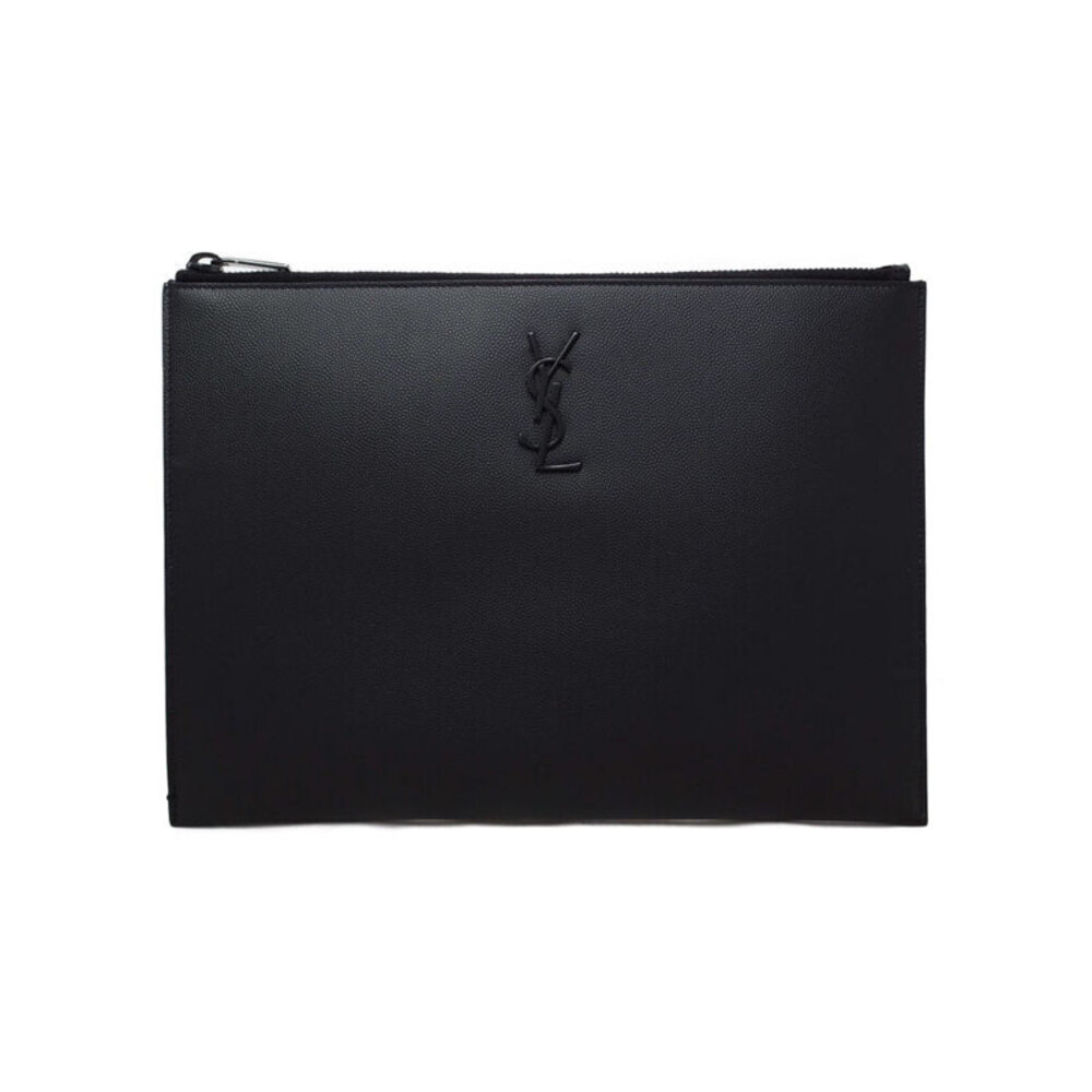 Saint Laurent Paris Monogram Zip Tablet Holder Clutch Bag